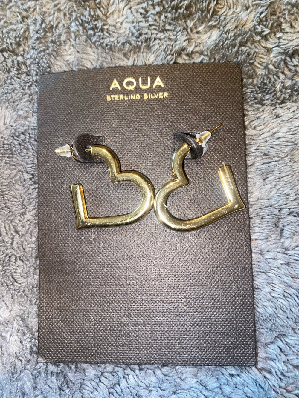 Aqua Gold Toned Sterling Hoop Earrings $125